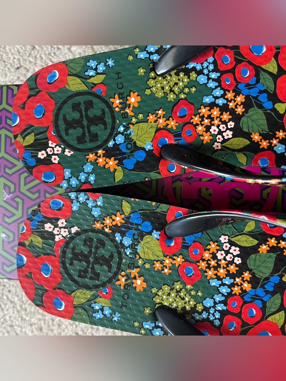 NWT: Tory Burch Floral Flip Flops - Picture 2 of 6